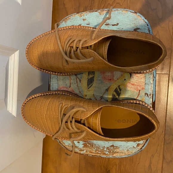 Vince Croc Camilla Lug Brogue Leather Camel Loafers in size 6 - Picture 10 of 16